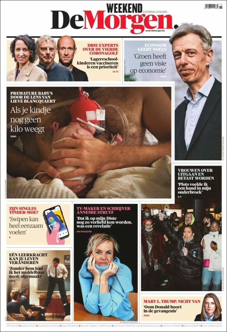 Portada de De Morgen (Bélgica)