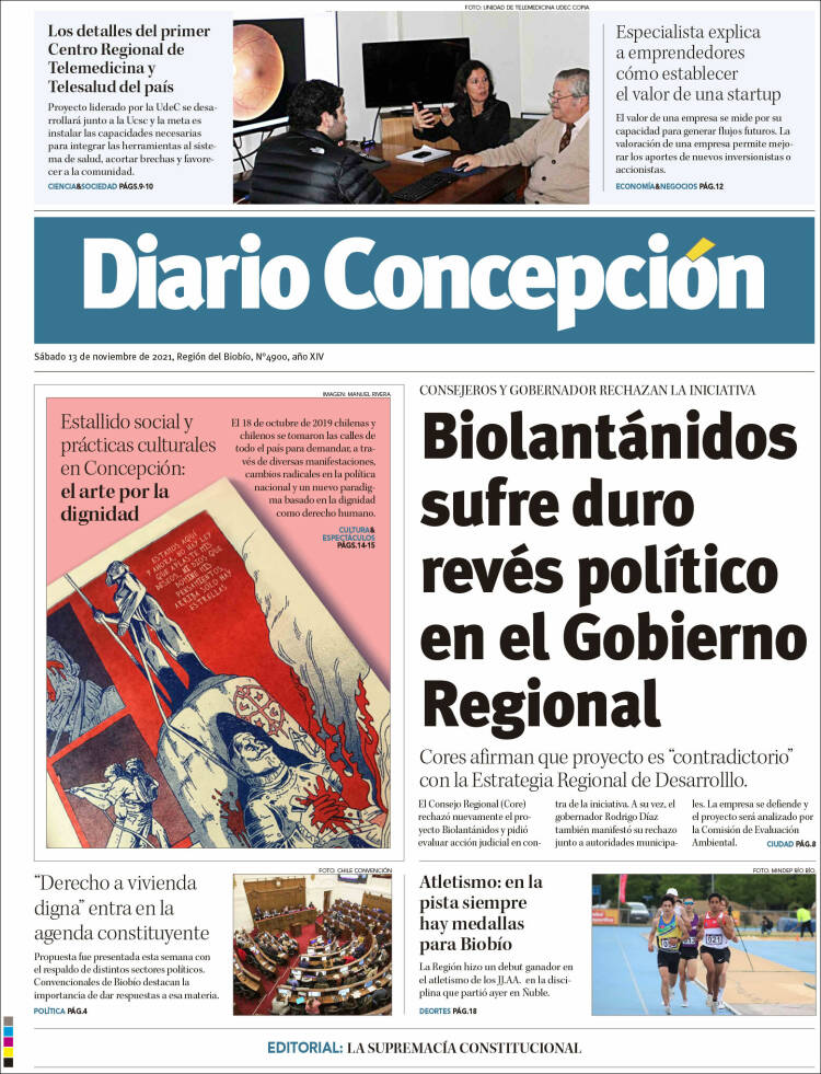 Portada de Diario de Concepción (Chile)
