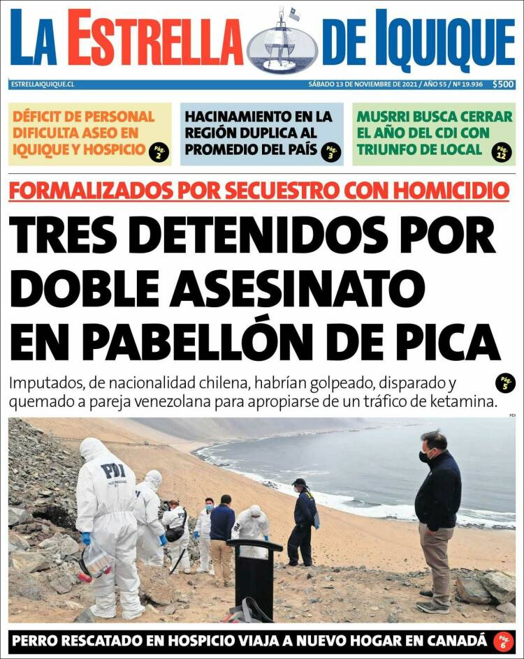 Portada de La Estrella de Iquique (Chile)