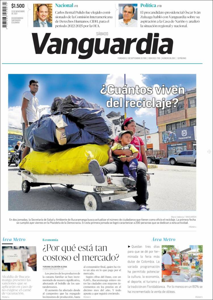 Portada de Vanguardia Liberal (Colombia)