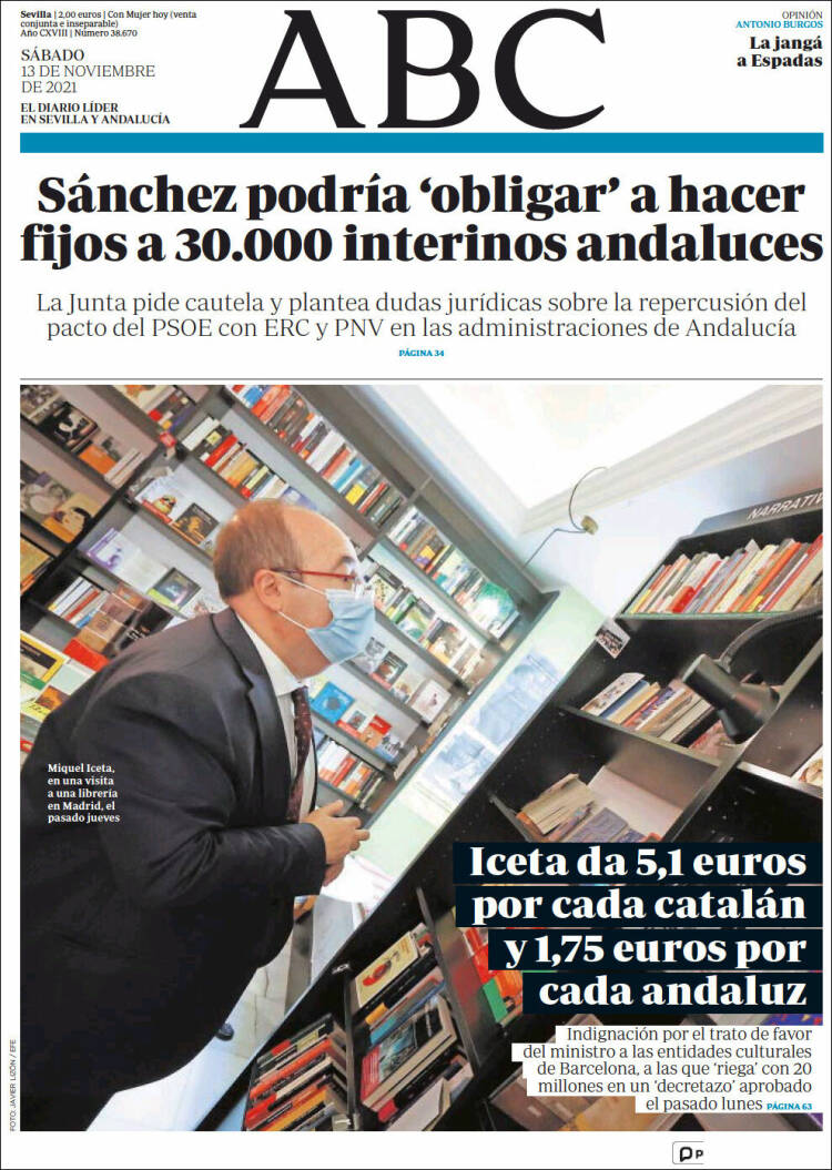 Portada de ABC - Sevilla (Espa&ntilde;a)