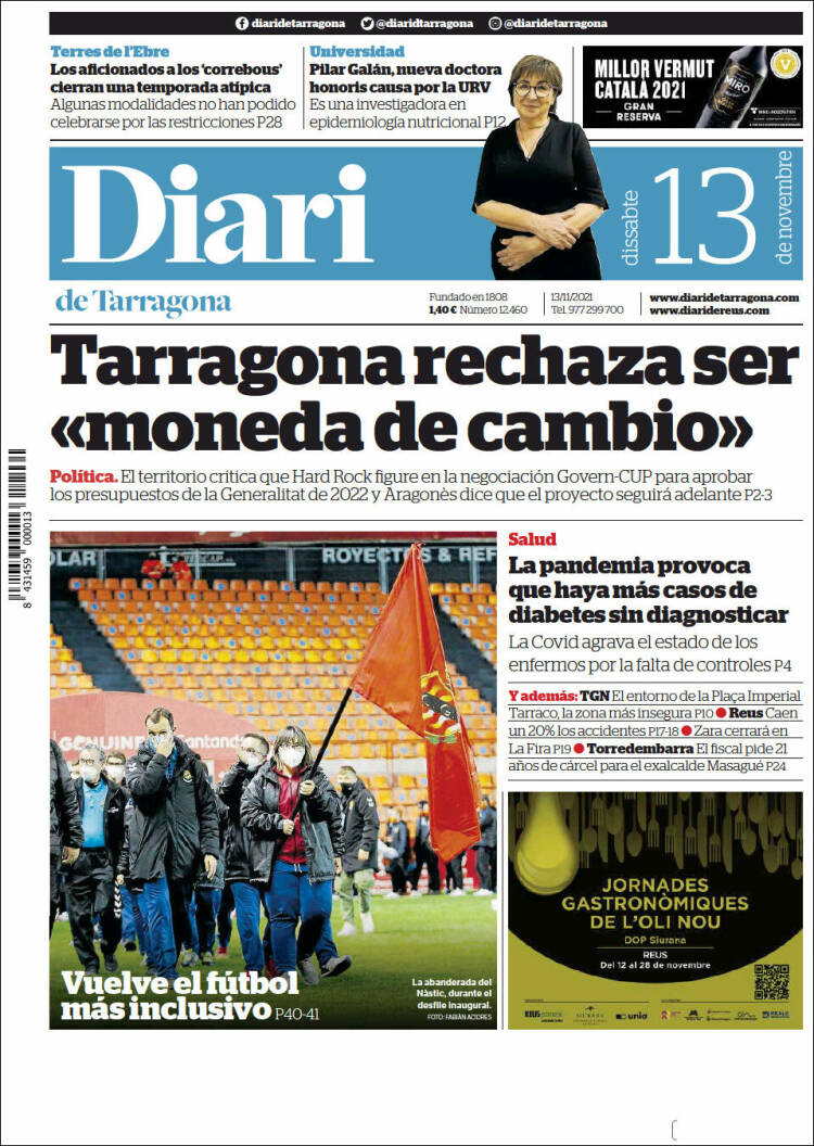 Portada de Diari de Tarragona (Espa&ntilde;a)