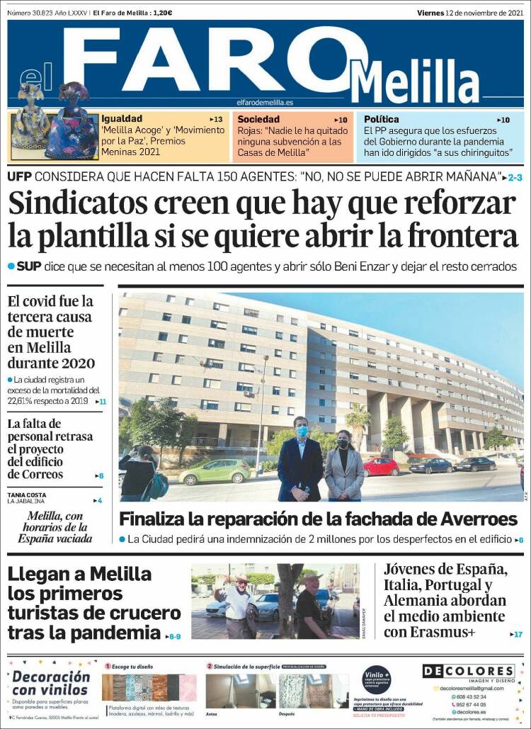 Portada de El Faro de Melilla (Espa&ntilde;a)