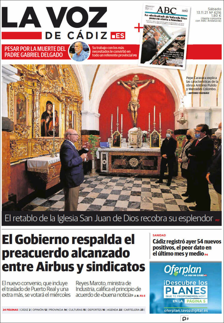 Portada de La Voz de Cádiz (Espa&ntilde;a)