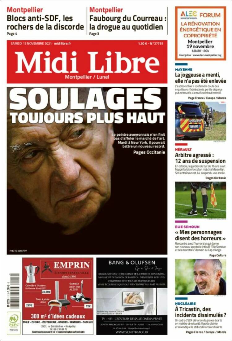Portada de Midi Libre (Francia)