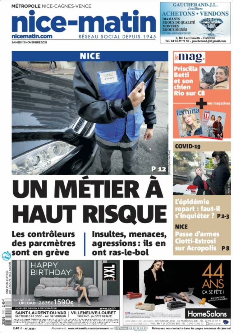 Portada de Nice-Matin (Francia)