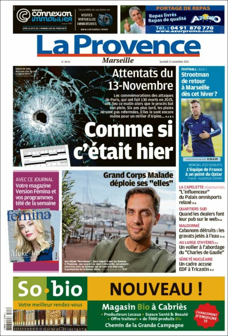 Portada de La Provence (Francia)