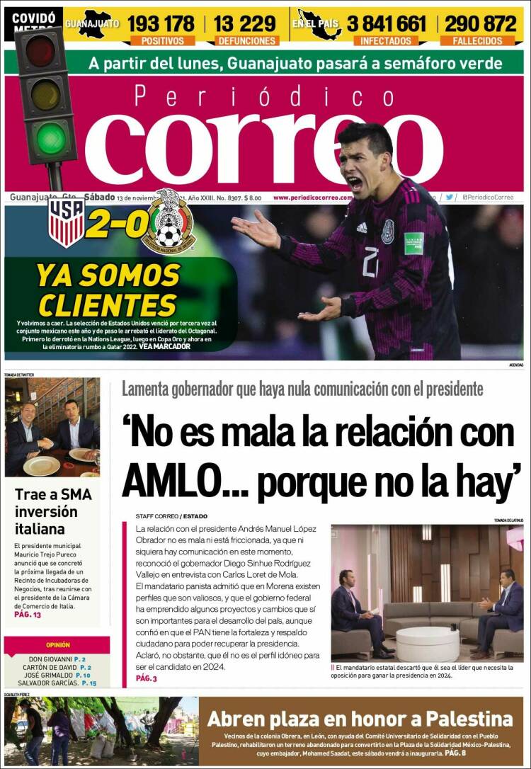 Portada de Correo - El diario del Estado de Guanajuato (M&eacute;xico)