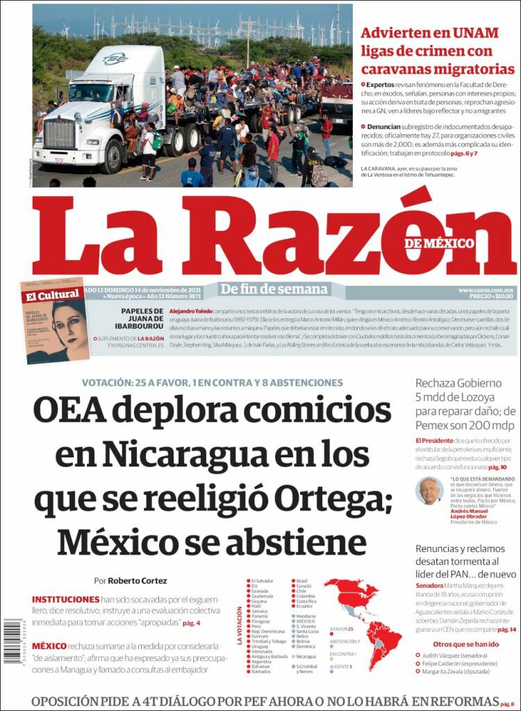 Portada de La Razón (M&eacute;xico)