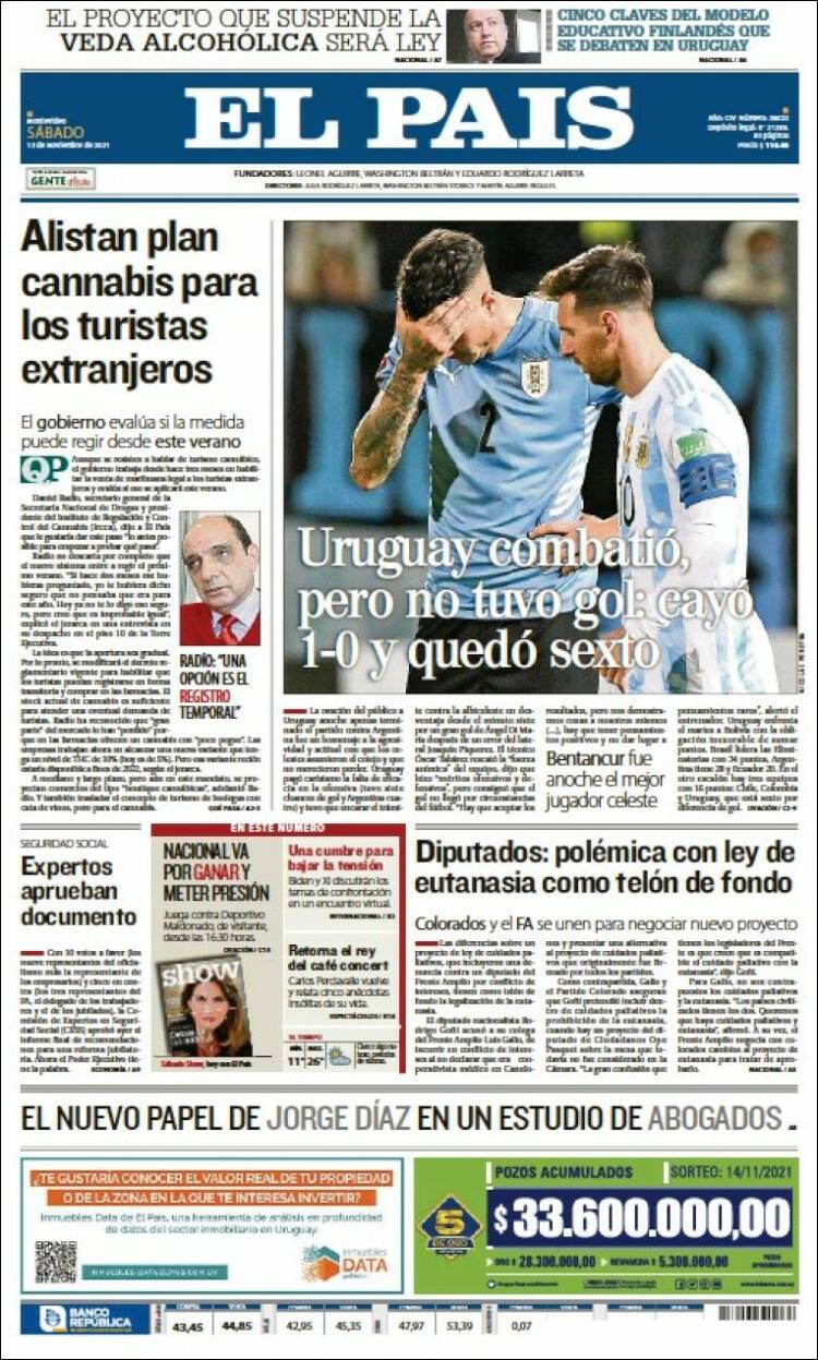 Portada de El País (Uruguay)