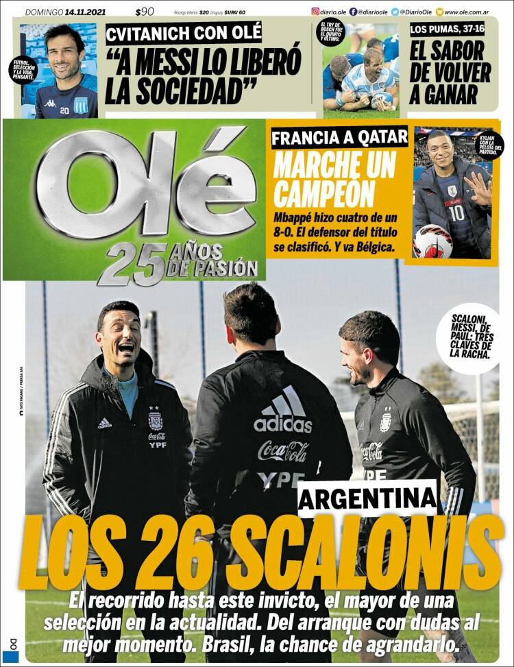Portada de Olé (Argentina)