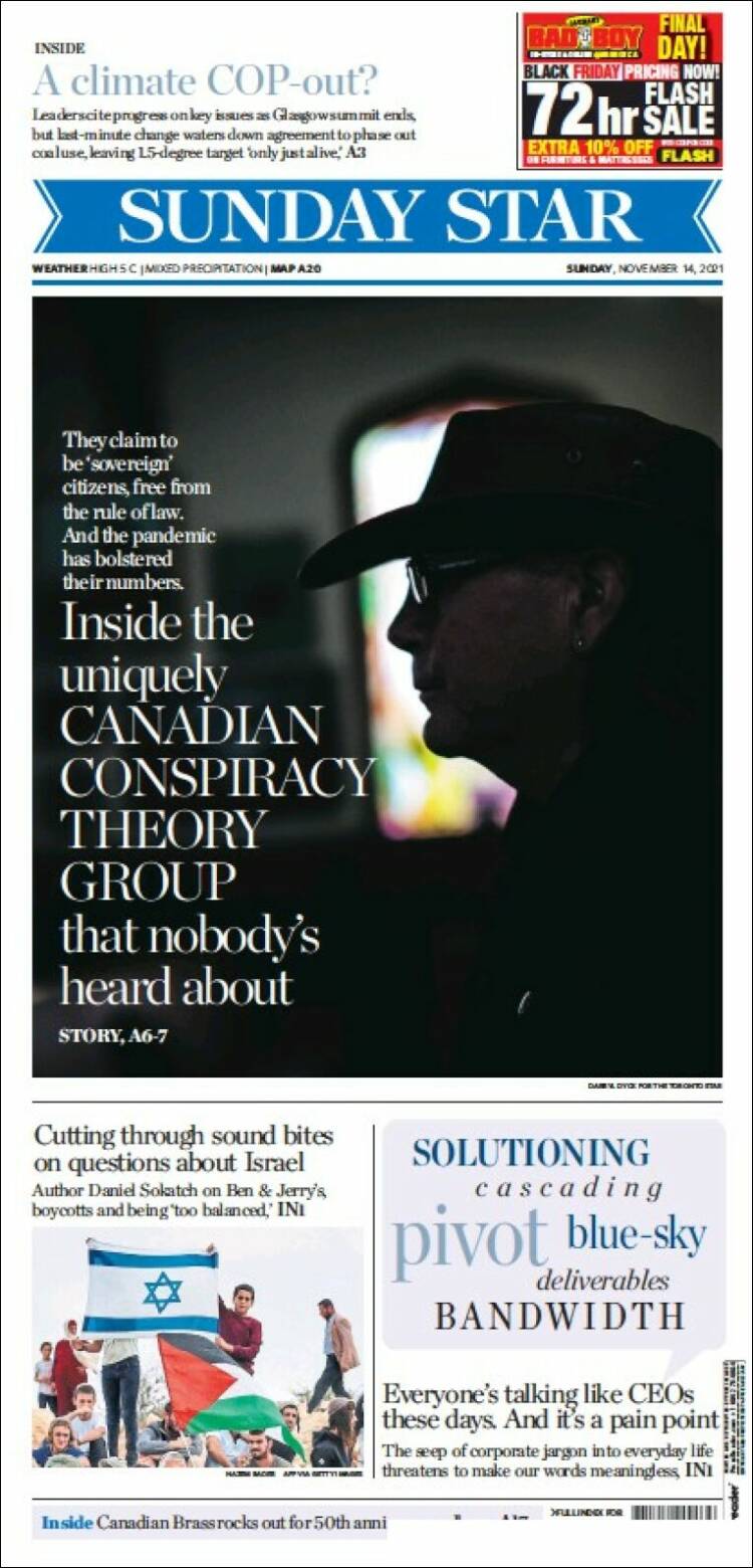 Portada de The Toronto Star (Canad&aacute;)