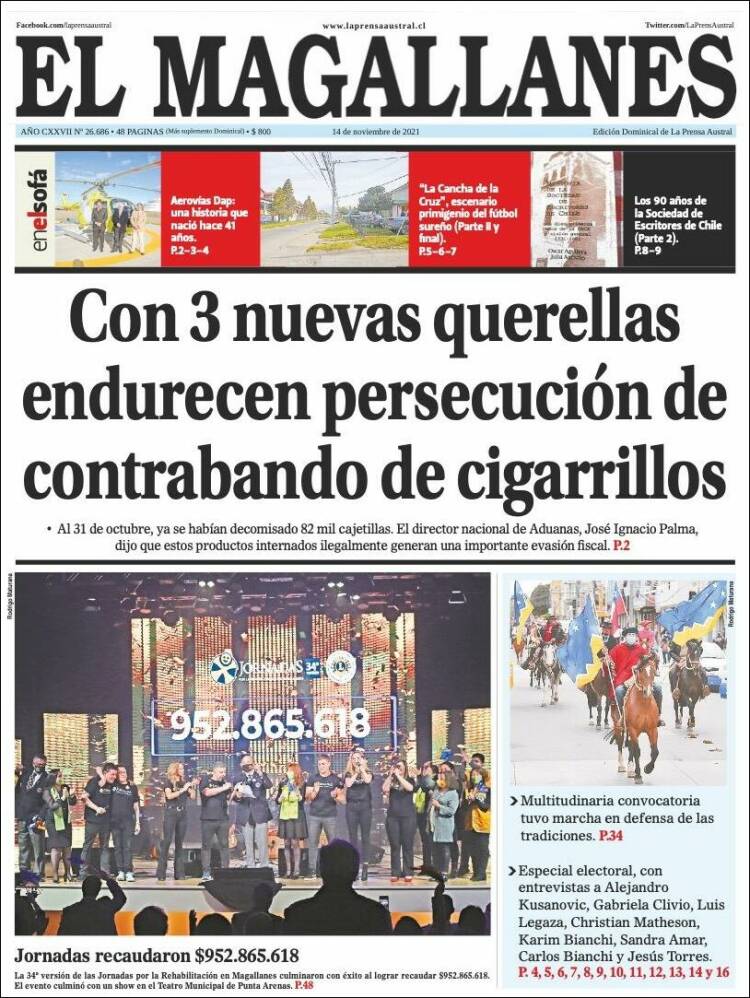 Portada de El Magallanes (Chile)