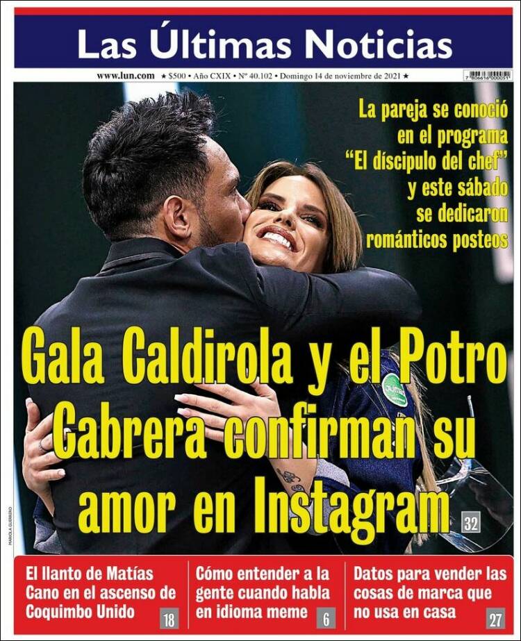 Portada de Las Últimas Noticias (Chile)