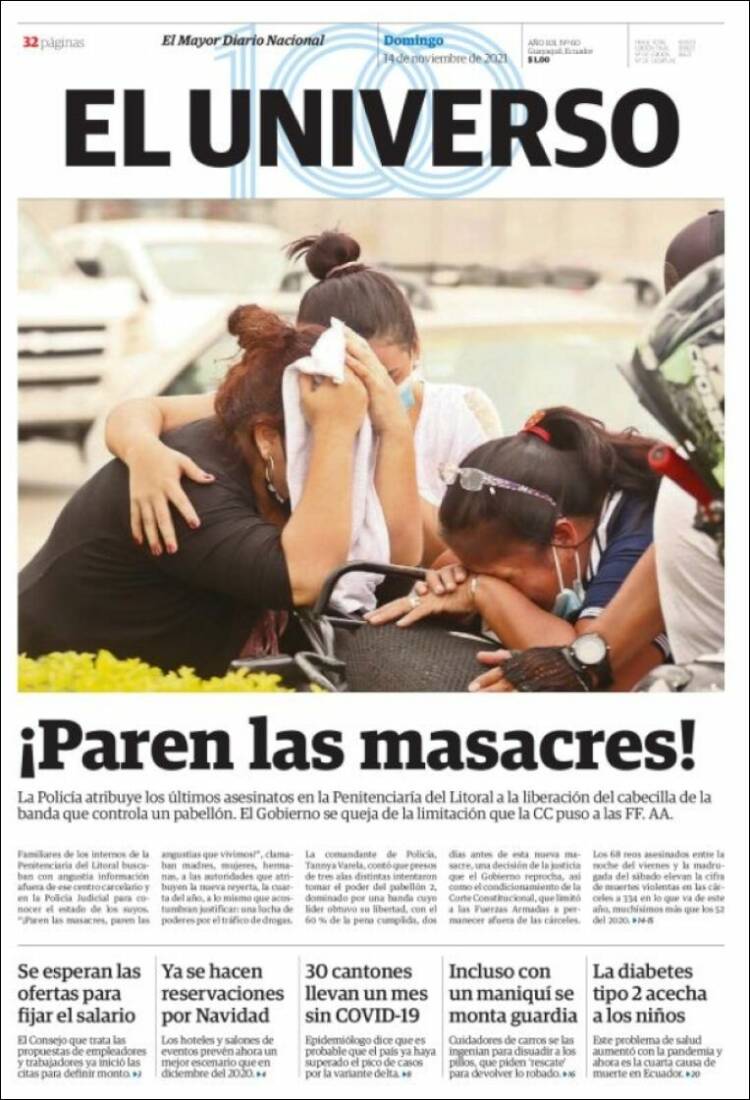 Portada de El Universo - Ecuador (Ecuador)