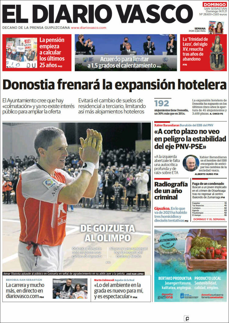Portada de Diario Vasco (Espa&ntilde;a)