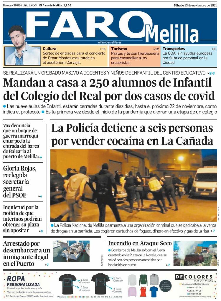 Portada de El Faro de Melilla (Espa&ntilde;a)