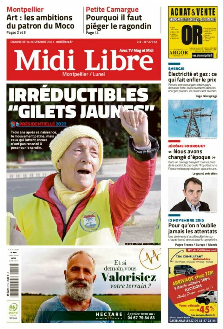 Portada de Midi Libre (Francia)