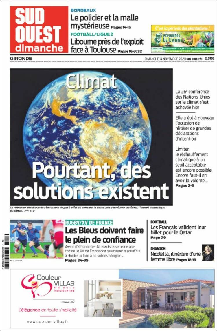 Portada de Sud Ouest (Francia)