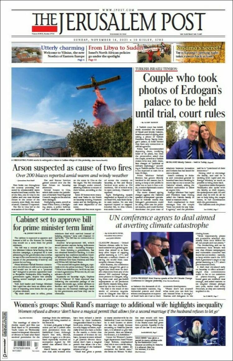 Portada de The Jerusalem Post (Israel)