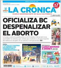 Portada de La Crónica de Baja California (M&eacute;xico)