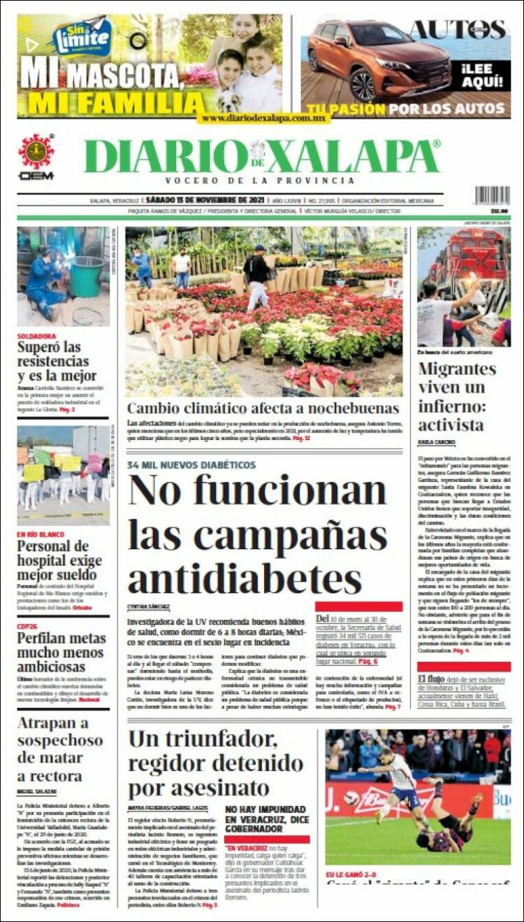 Portada de Diario de Xalapa (M&eacute;xico)