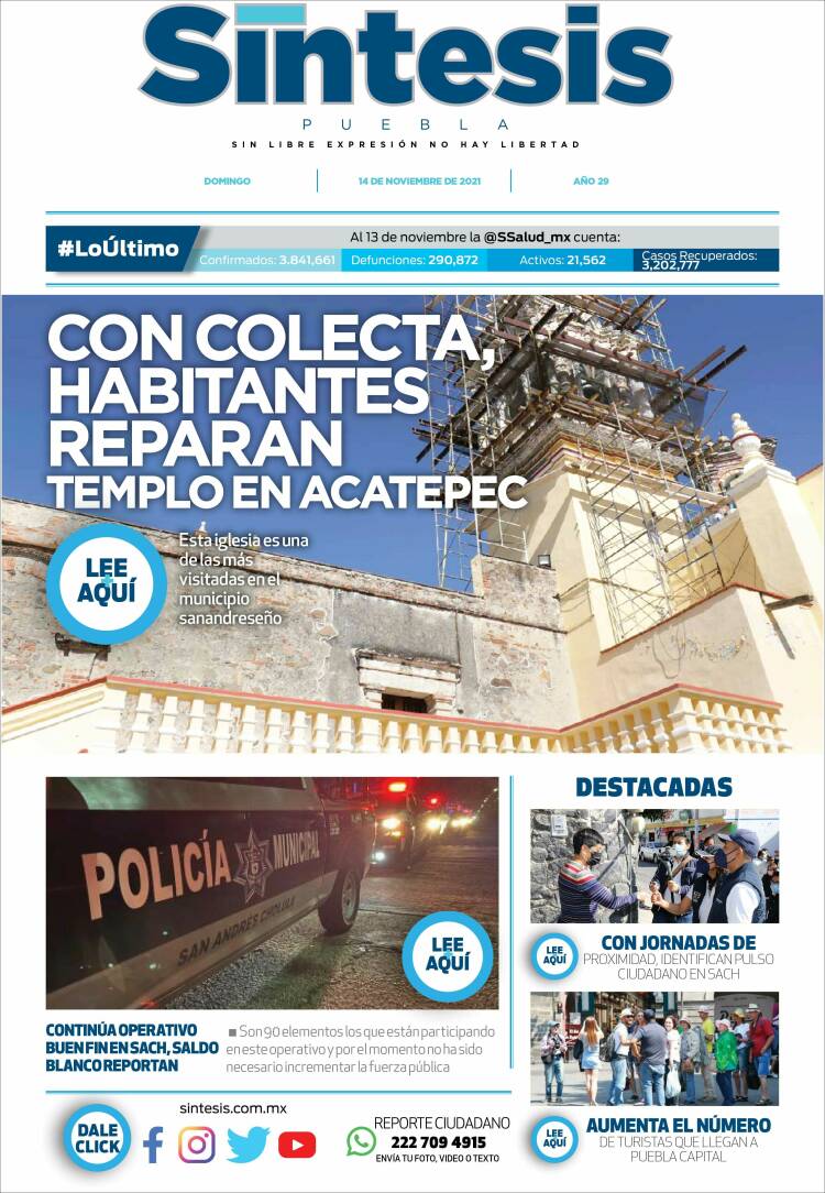 Portada de Síntesis - Puebla (M&eacute;xico)