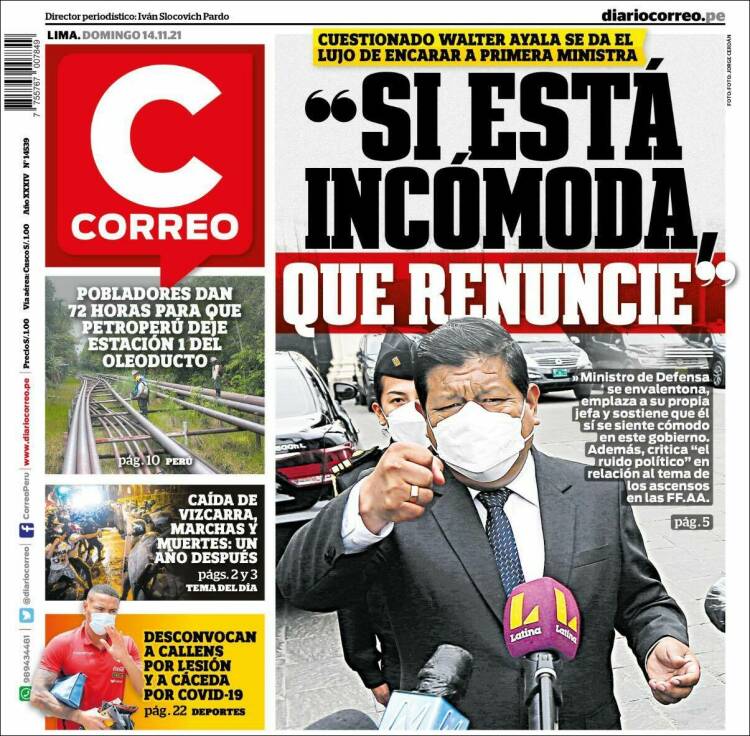 Portada de Diario Correo (Per&uacute;)