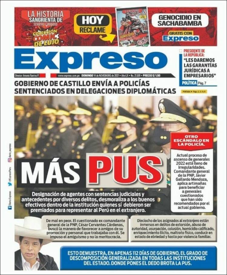 Portada de Expreso (Per&uacute;)