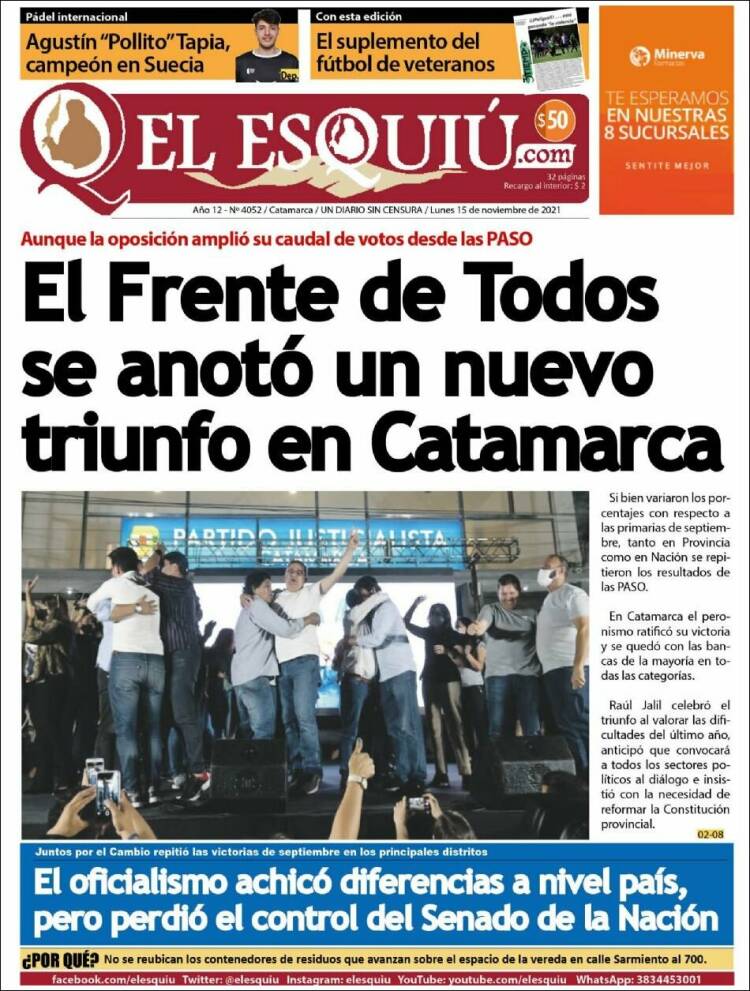 Portada de El Esquiu (Argentina)