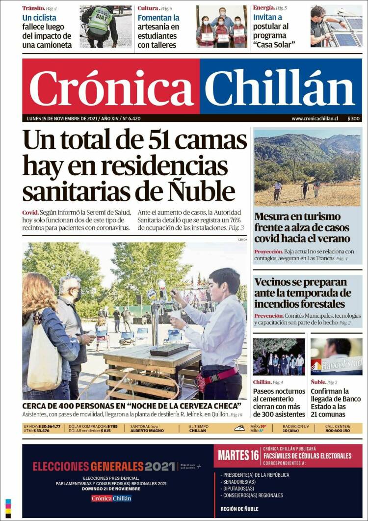 Portada de Crónica Chillán (Chile)