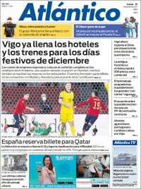 Portada de Atlántico Diario (Espagne)