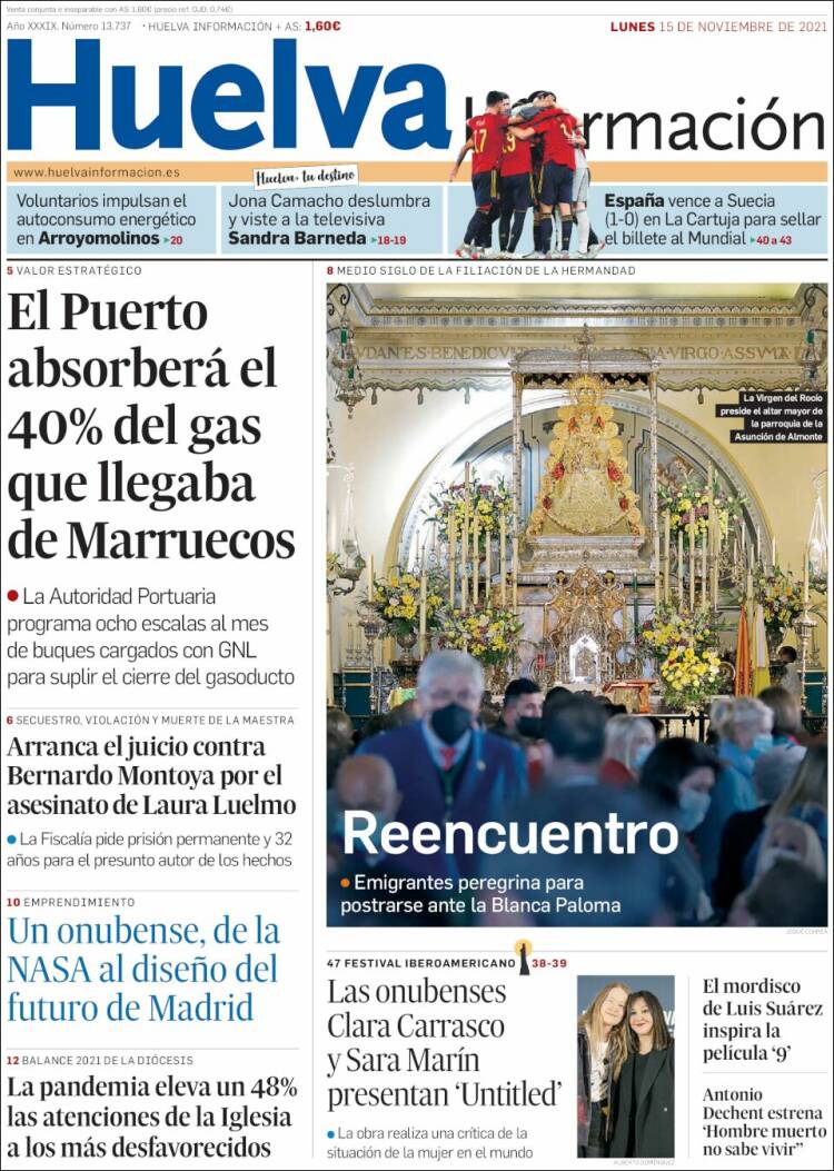 Portada de Huelva Información (España)