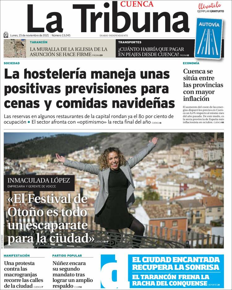 Portada de La Tribuna de Cuenca (Espagne)