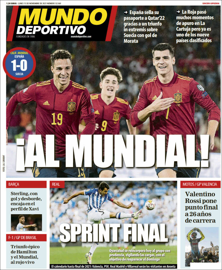 Portada de Mundo Deportivo Gipuzkoa (Espagne)