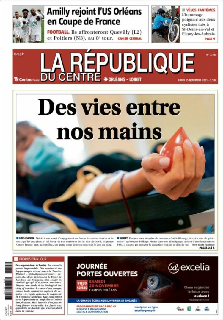 Portada de La République du Centre (Francia)