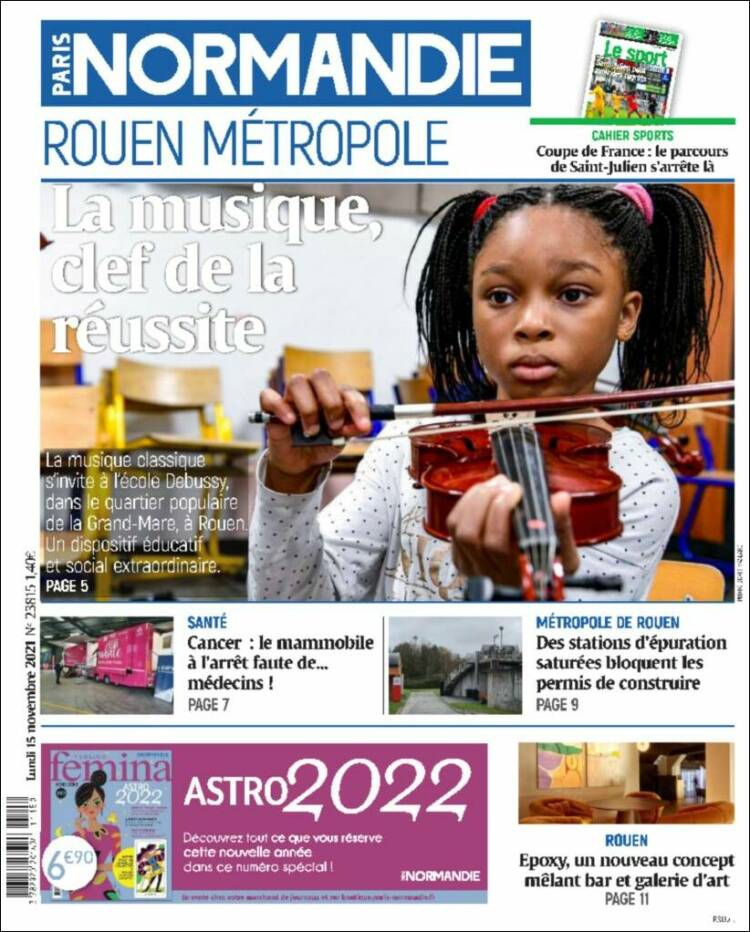 Portada de Paris Normandie (Francia)