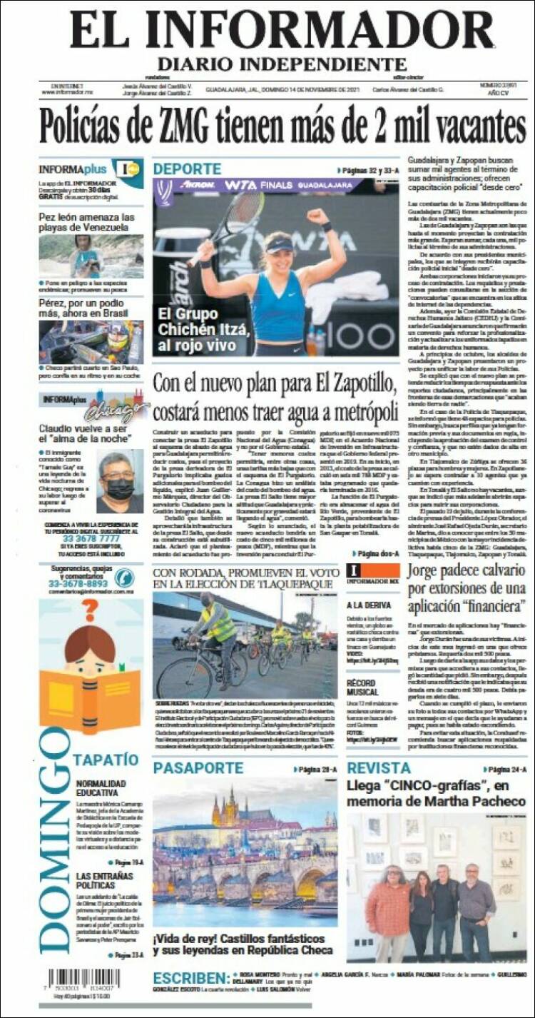 Portada de El Informador (M&eacute;xico)