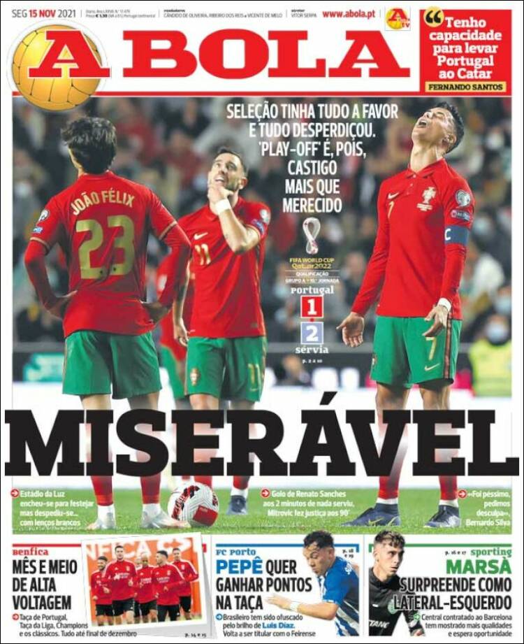 Portada de A Bola (Portugal)