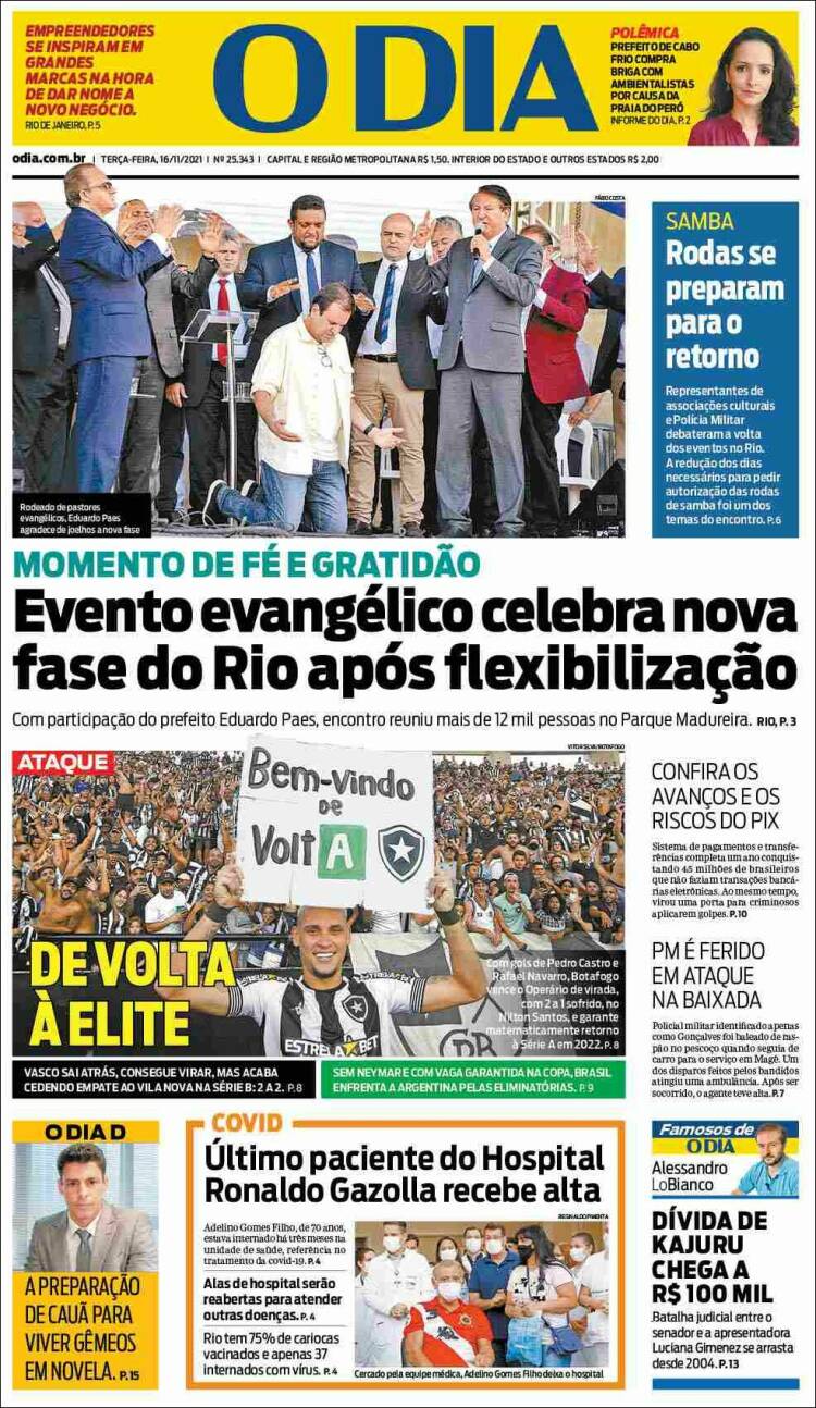 Portada de O Dia (Brasil)
