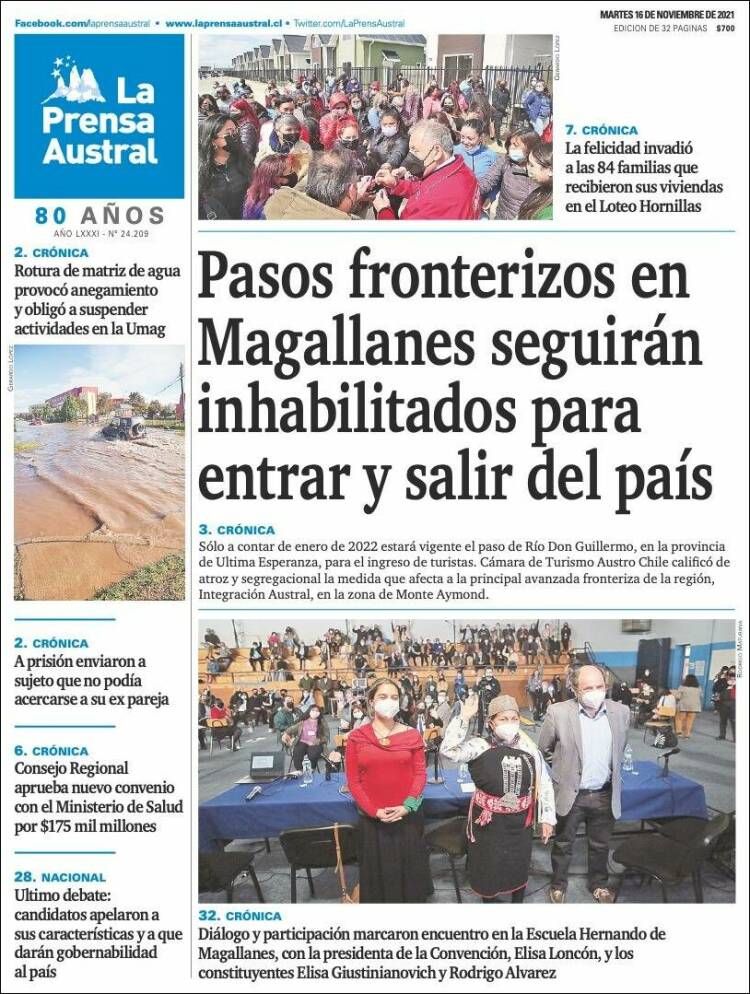 Portada de El Magallanes (Chile)