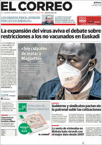 Portada de El Correo (Espagne)