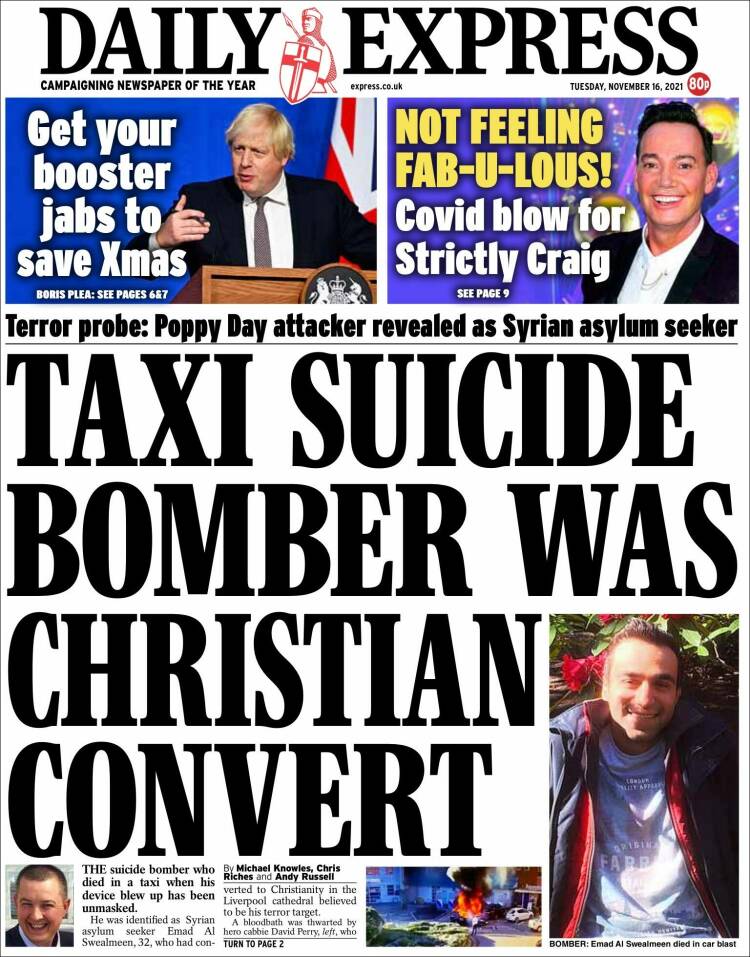 Portada de Daily Express (Reino Unido)