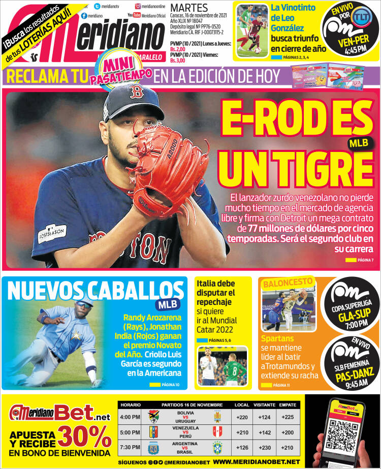 Portada de Meridiano (Venezuela)