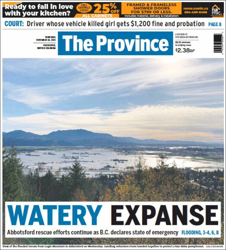 Portada de The Province (Canadá)