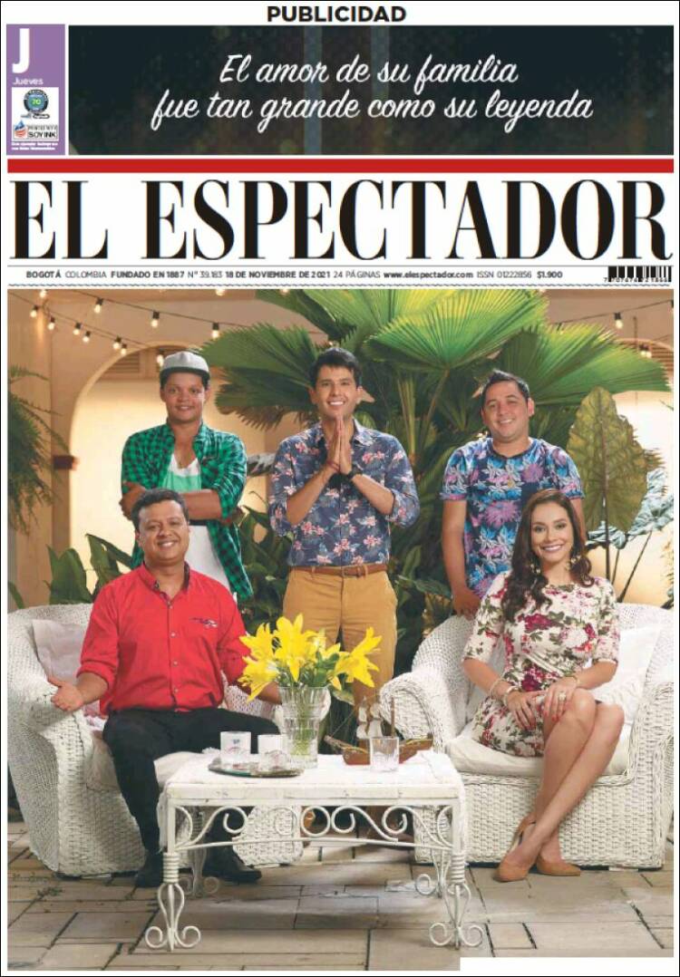 Portada de El Espectador (Colombia)