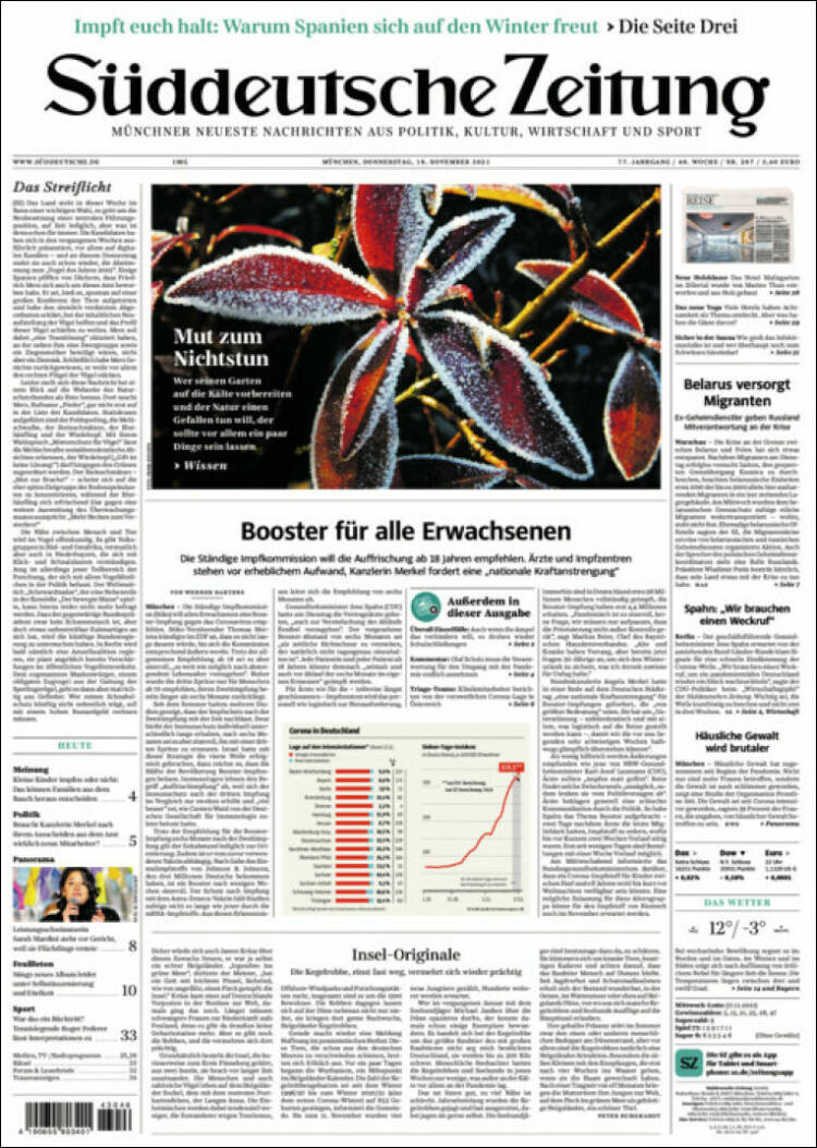 Portada de Sueddeutsche (Alemania)