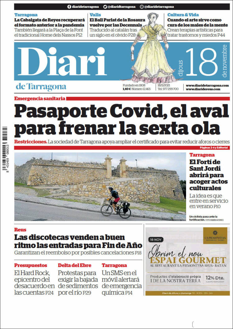 Portada de Diari de Tarragona (Espa&ntilde;a)