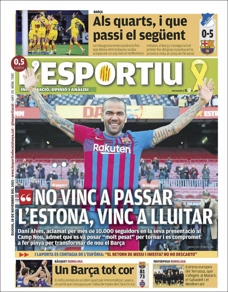 Portada de L'Esportiu (Espa&ntilde;a)
