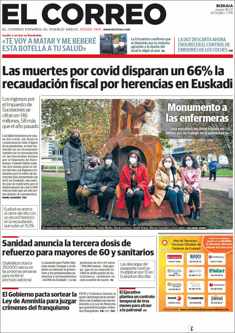 Portada de El Correo (Espa&ntilde;a)